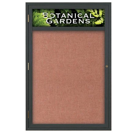 United Visual Products Sliding Glass Door Radius Letterboard, 96"x48", Satin/Licorice Vinyl UV9024ACS-SATIN-LICORI